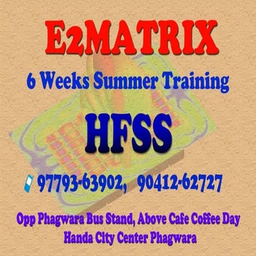 6 weeks summer training in hfss,jalandhar