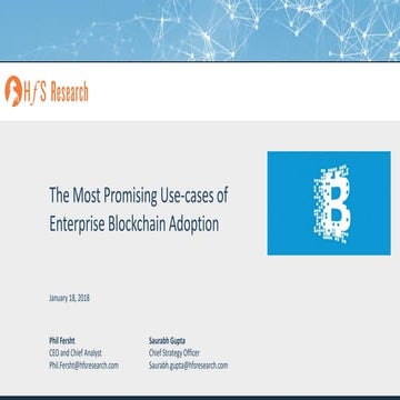 HfS Webinar - The 20 Most Promising Use-Cases of Enterprise Blockchain Adoption