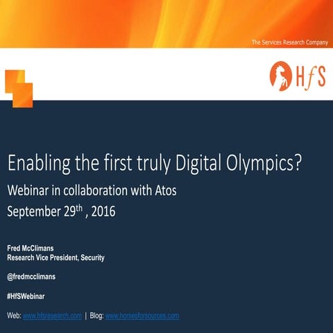 HfS Webinar Slides: Enabling the first truly Digital Olympics