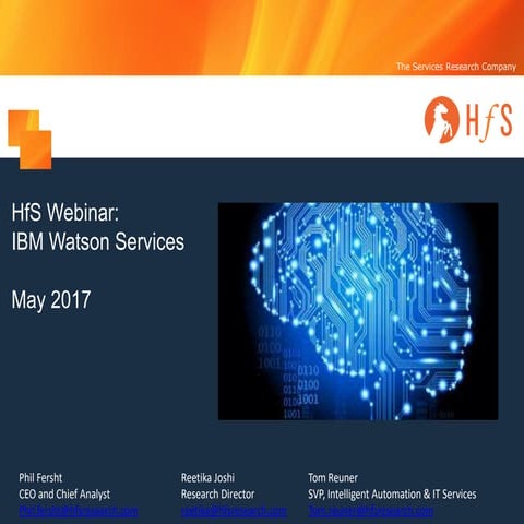 HfS Webinar Slides: IBM Watson Services