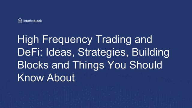 High Frequency Trading and DeFi