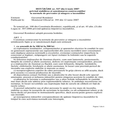 HG nr-537 din- 2007 sanctionare  la normele de psi 