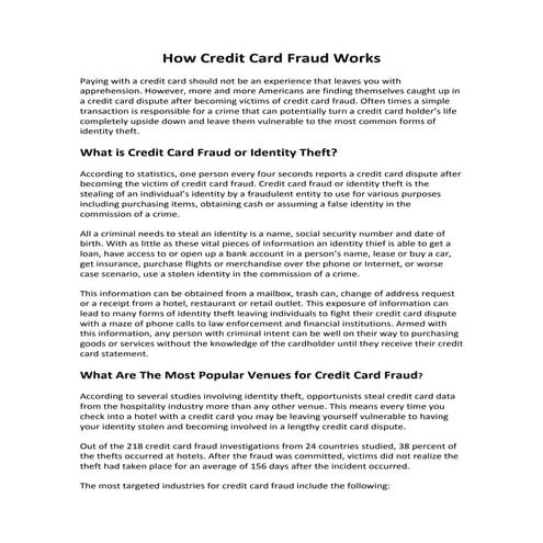 How Credit Card Fraud Happens and How You Can Protect Yourself