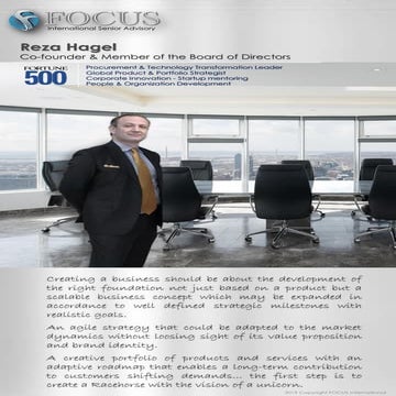 Reza Hagel - A Fortune500 startup mentorship