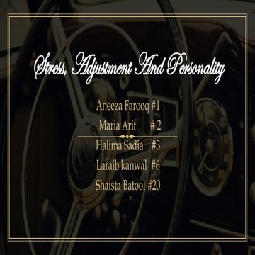 Stress, it types , types of personality A