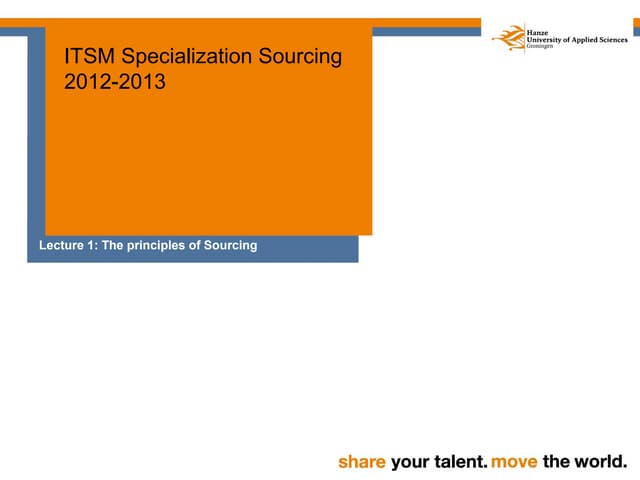 Sourcing lecture 1 ITSM class