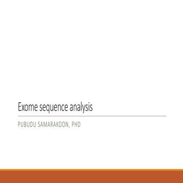 Exome sequence analysis