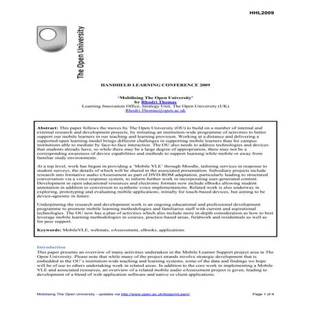 HHL09 Thomas Mobilising The OU