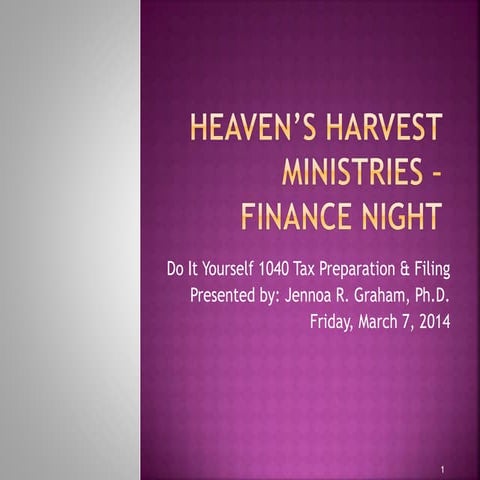 HHM Finance Night - Tax Form 1040