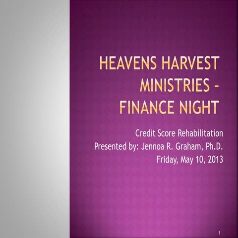 HHM Finance Night - Credit Rebuilding