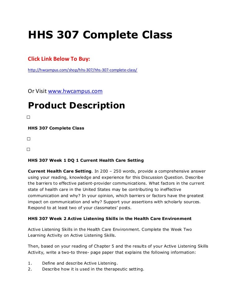 Hhs 307 complete class essay picture