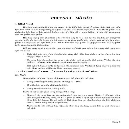 Hóa học thực phẩm toan tap1