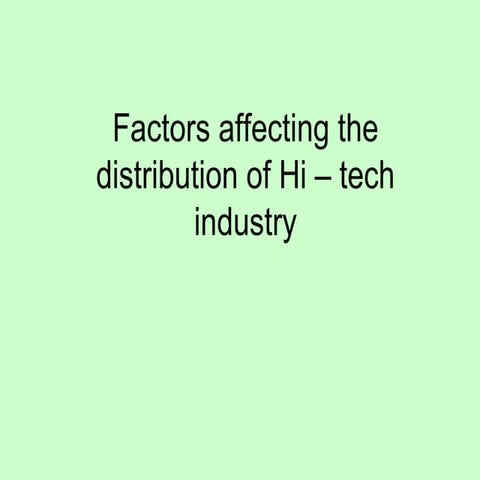 Hi  Tech Industry