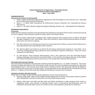 Hawaii 3rd Quarter Report EPA Regio...