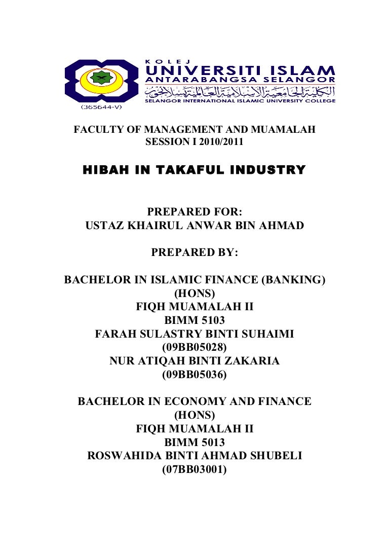 Hibah In Takaful Industry