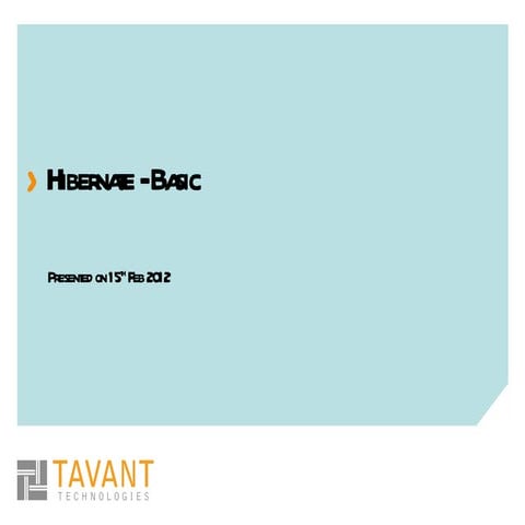 Hibernate - Basic | PPT