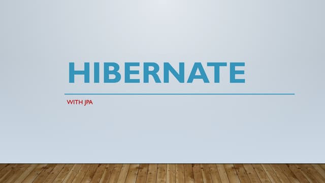 HIBERNATE For Databases java presentation.pptx