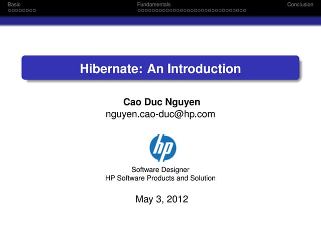 Hibernate An Introduction