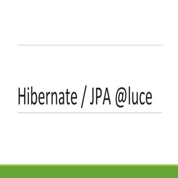 Hibernate - JPA @luce