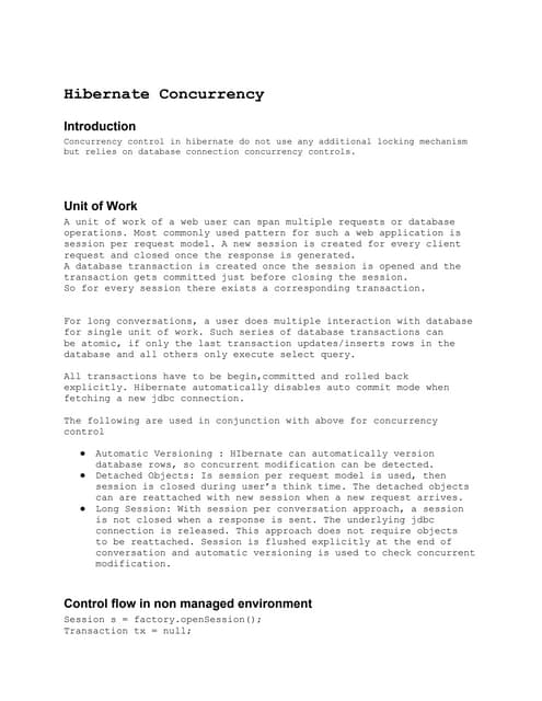 Hibernate concurrency