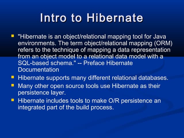 Introduction to Hibernate
