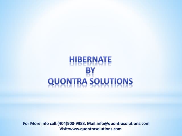 Hibernate online training