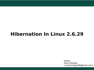 Hibernation in Linux 2.6.29