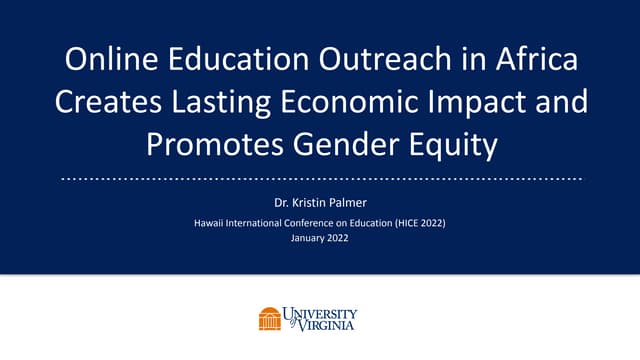 HICE Online Education Outreach in Africa Creates Lasting Economic Impact and ...