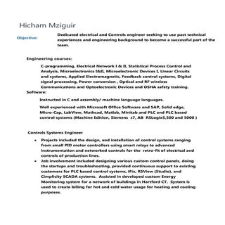Hicham mziguir resume
