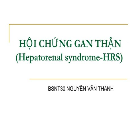 Hội chứng gan thận