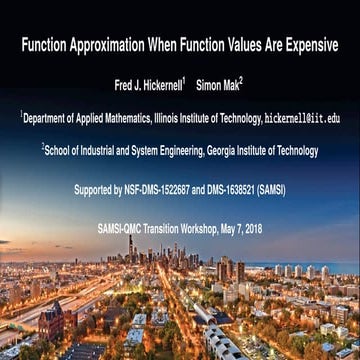 QMC: Transition Workshop - Approximating Multivariate Functions When Function...