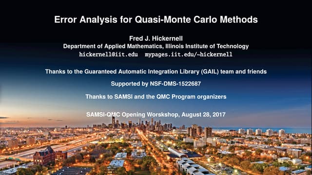 QMC Error SAMSI Tutorial Aug 2017