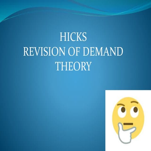Hicks revision of demand theory