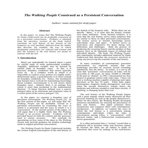 Walking People analysis