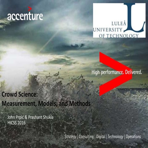 Crowd Science: Measurements, Models, and Methods 