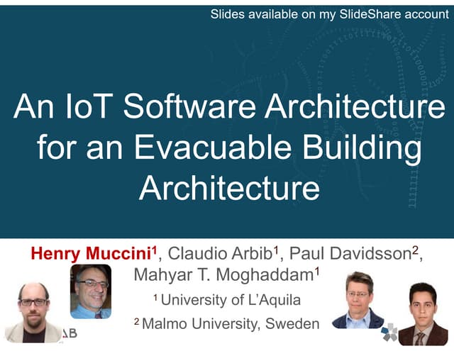 An IoT Software Architecture for an Evacuable Building Architecture