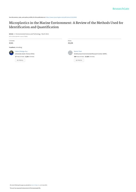 Microplastic Pollution Presentation Pptx