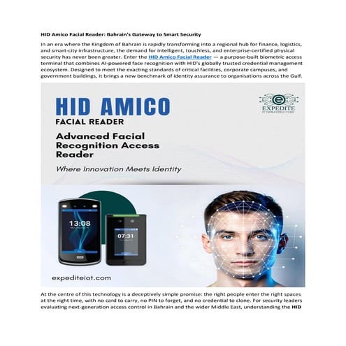 HID Amico Facial Reader: Advanced Biometric Security for UAE ...