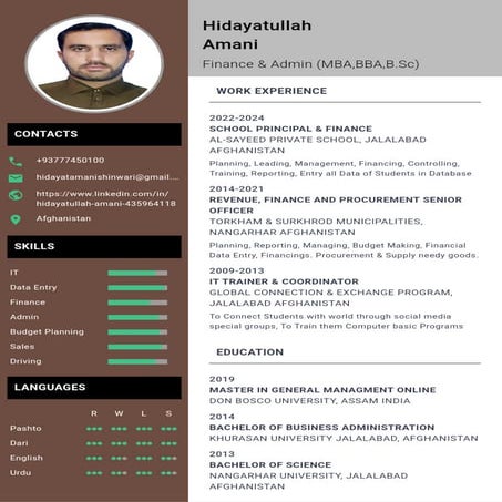 Hidayatullah Amani Resume November 2024. | PDF
