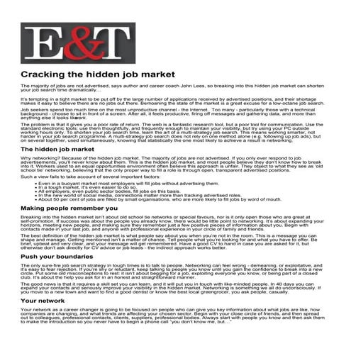 Hidden job-market