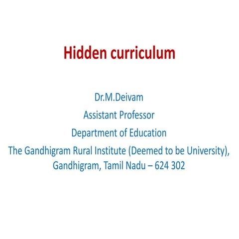 Hidden curriculum