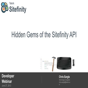 Hidden Gems of the Sitefinity API Webinar