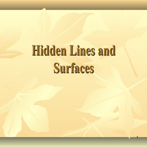 Hidden lines & surfaces | PPT | Computing | Technology & Computing