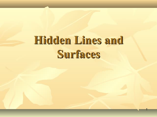 Hidden lines & surfaces