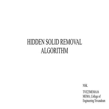 HIDDEN SOLID REMOVAL ALGORITHM IN COMPUTER GRAPHICS FOR IMAGE PROCESSING THEO...
