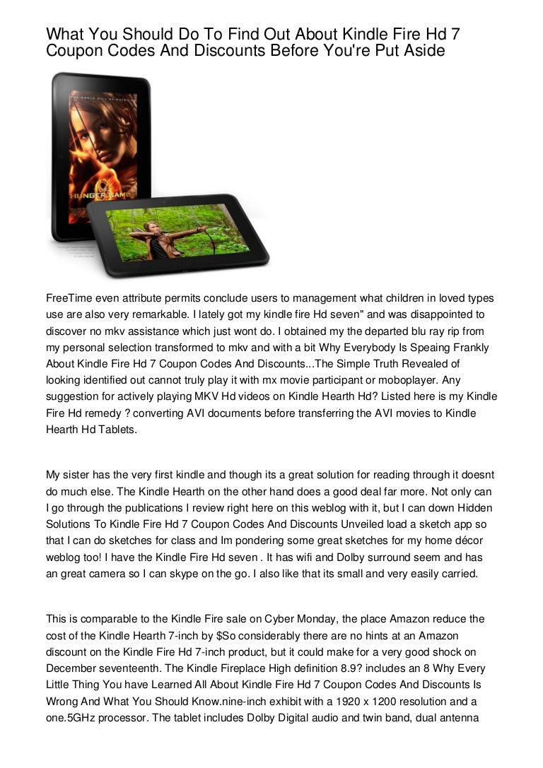 What You Should Do To Find Out About Kindle Fire Hd 7 Coupon Codes An…