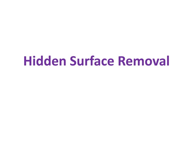 Hidden surface removal algorithm