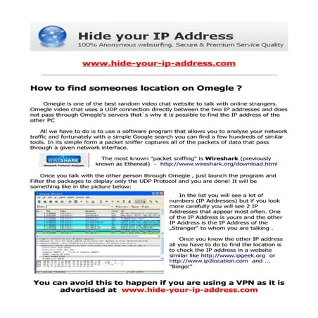 How to find someones location on Omegle, www.hide-your-ip-address.com