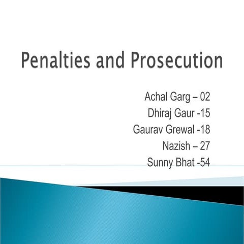 Hid penalties and prosecution