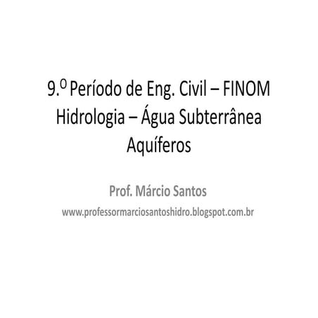 Hidrologia   aquíferos